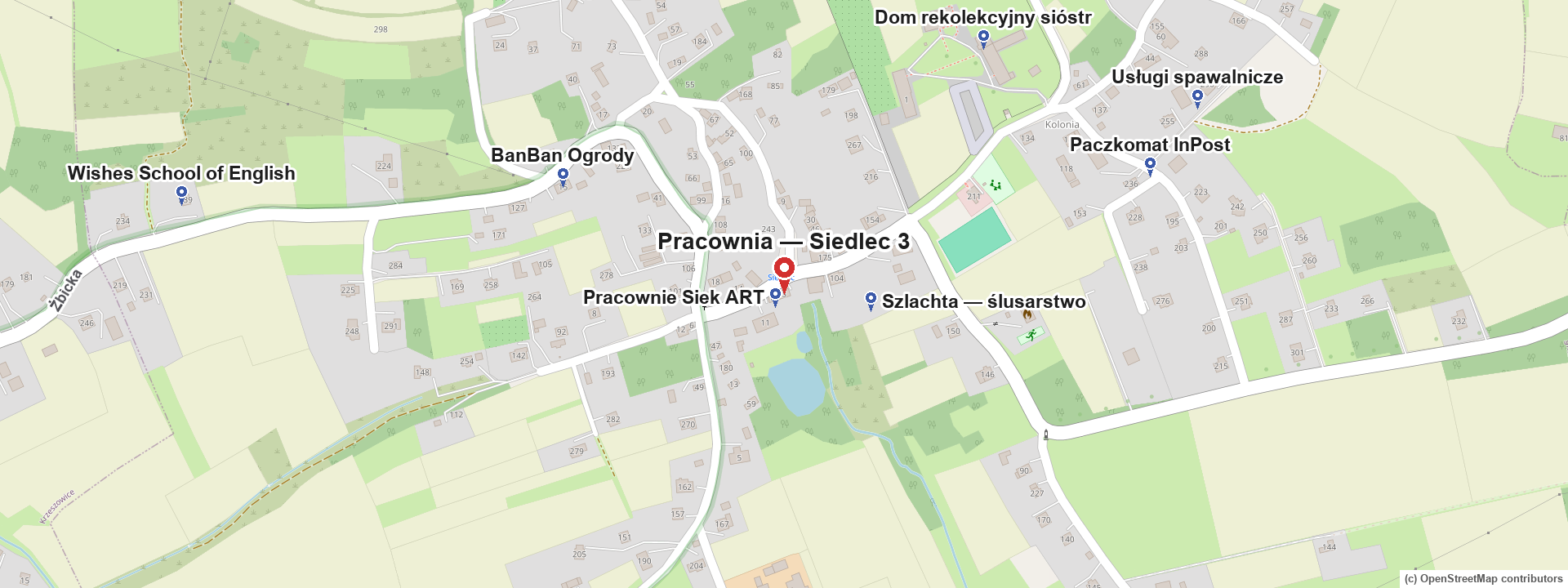 Mapa — Siedlec 3, 32-065 Krzeszowice z okolicznymi punktami